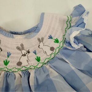 Easter Bunny Smocked Lil Cactus Dress Girls Size 5